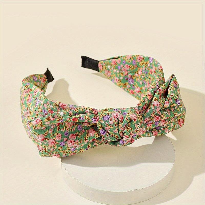 Floral Print Headband Wide Brimmed Head Hoop For Women