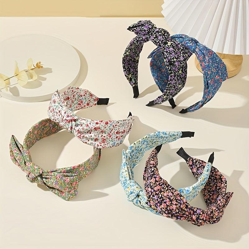 Floral Print Headband Wide Brimmed Head Hoop For Women