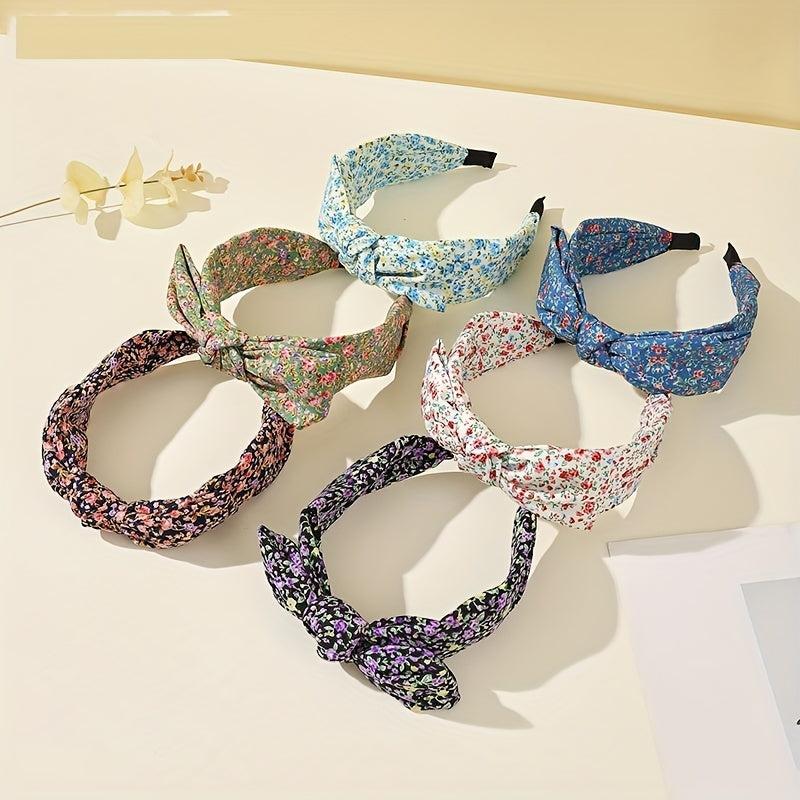 Floral Print Headband Wide Brimmed Head Hoop For Women