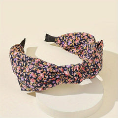 Floral Print Headband Wide Brimmed Head Hoop For Women