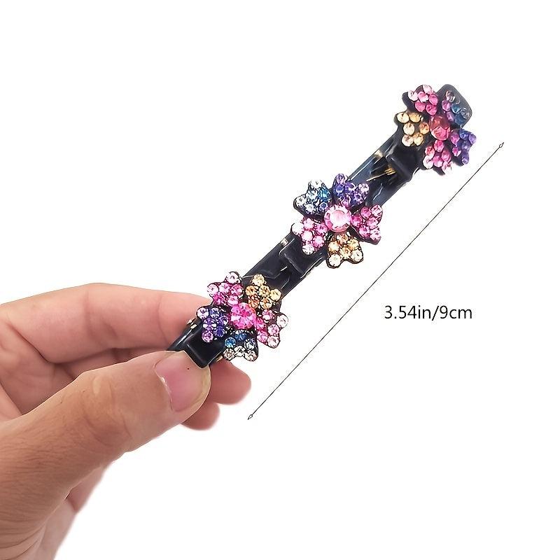 Satin Hair Bands Clover Hairpin Rhinestone Clips