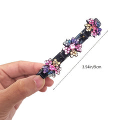 Satin Hair Bands Clover Hairpin Rhinestone Clips