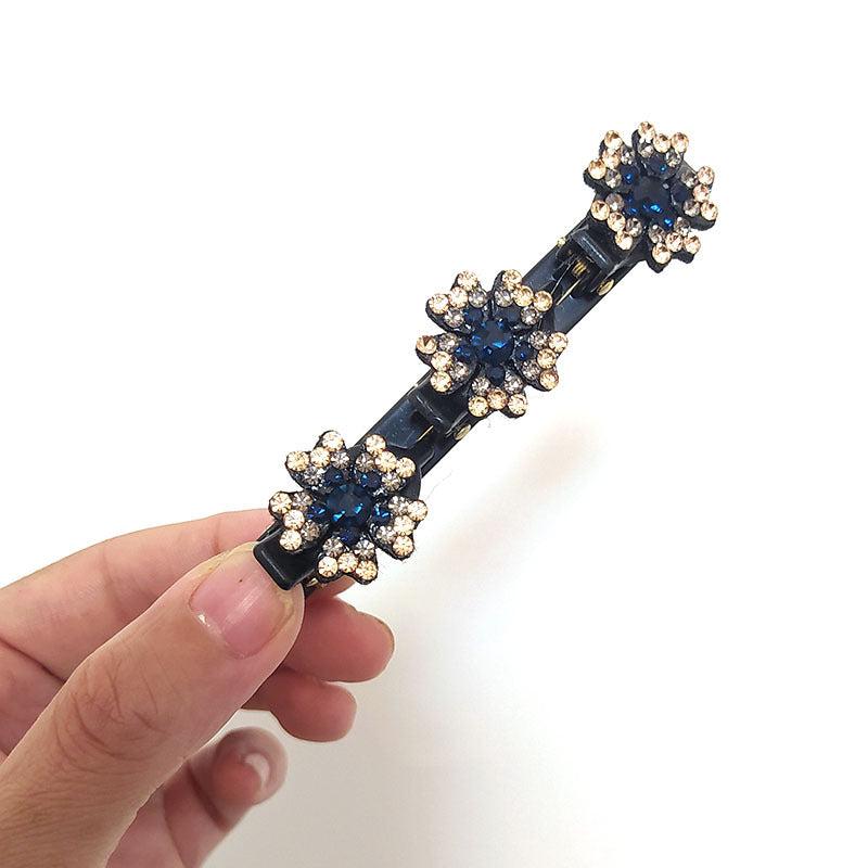 Satin Hair Bands Clover Hairpin Rhinestone Clips