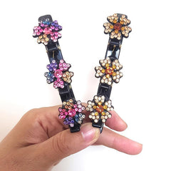 Satin Hair Bands Clover Hairpin Rhinestone Clips