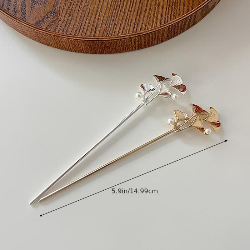 Metal Leaf Hair Pin Golden And Silvery Leaf Hairpin Hair Accessory Gift For Mom