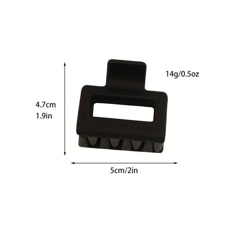 6pcs Small Hair Claw Hollow Rectangle Shape Non-slip Ponytail Holder