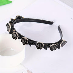 Vintage Rhinestone Flower Headband Hair Styling Accessories