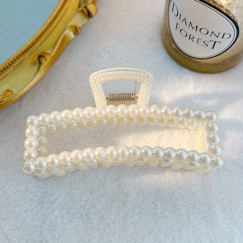Faux Pearl Hair Claw Head Jewelry Ponytail Holder Hair Accessories