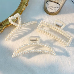 Faux Pearl Hair Claw Head Jewelry Ponytail Holder Hair Accessories