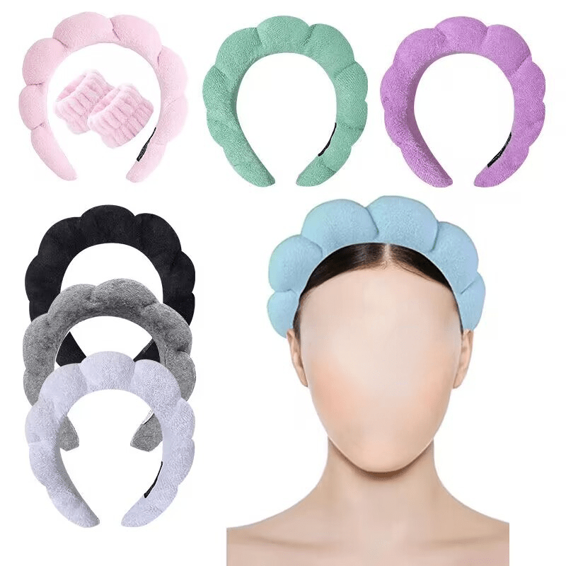 Velvet Headband Wrist Strap Towel Twist Sponge for Face Wash Spa