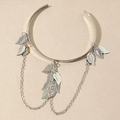 Leaf Shape Arms Band Chain Pendant Metal Band Vintage