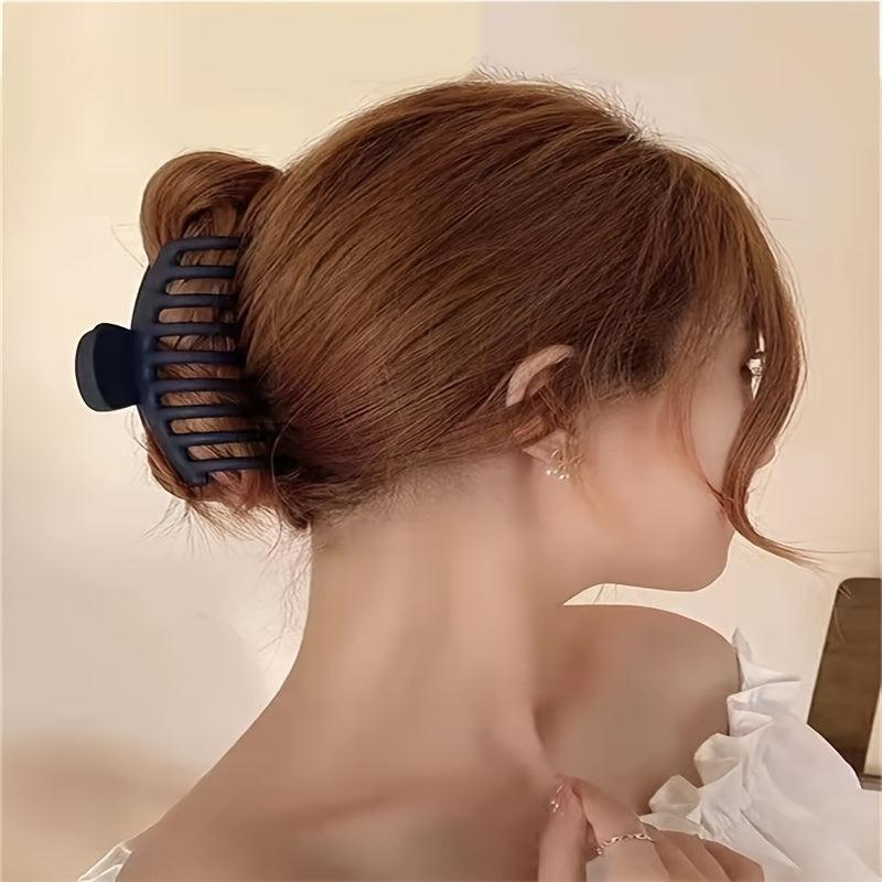 5pcs Solid Hair Claw Clip Strong Hold Grip Hair Jaw Clip Thick Hair Accessories