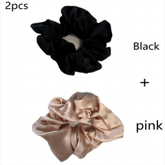 2pcs Silk Scrunchies No Crease Ponytail Holder