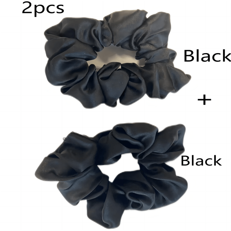 2pcs Silk Scrunchies No Crease Ponytail Holder