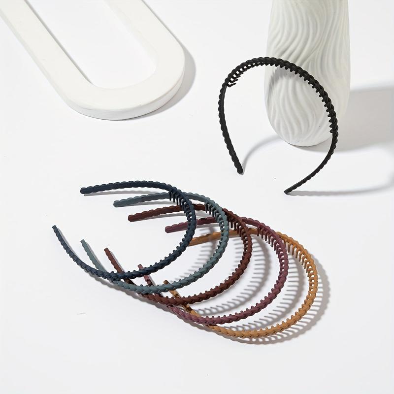 6PCS Multicolor Wavy Hair Band Plastic Headbands Style Hair Hoop