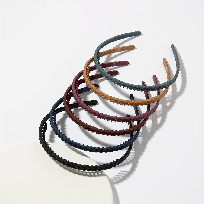 6PCS Multicolor Wavy Hair Band Plastic Headbands Style Hair Hoop