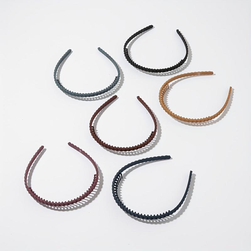 6PCS Multicolor Wavy Hair Band Plastic Headbands Style Hair Hoop