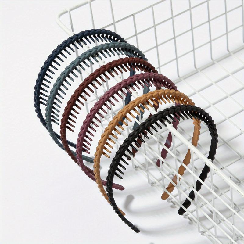 6PCS Multicolor Wavy Hair Band Plastic Headbands Style Hair Hoop