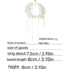 Rhinestone Banana Clip with Faux Pearl Pendant