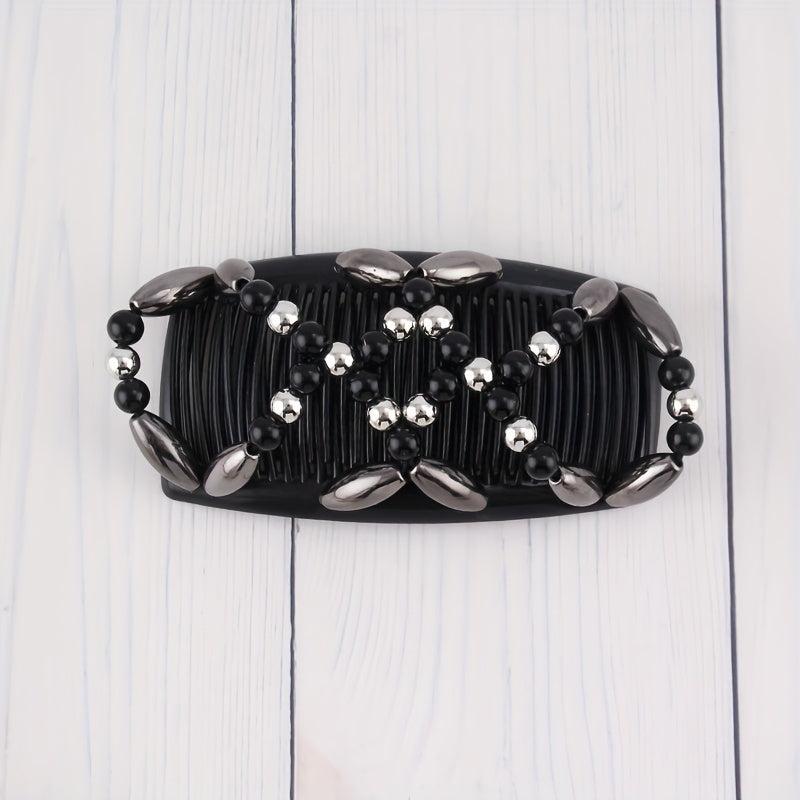 Double Row Beaded Hair Comb for Women