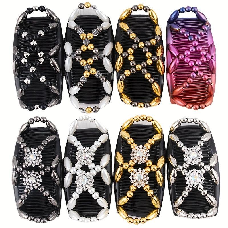 Double Row Beaded Hair Comb for Women
