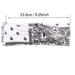 Boho Paisley Knot Wide Headband Stretch Hair Wrap Yoga Running Workout Hairband