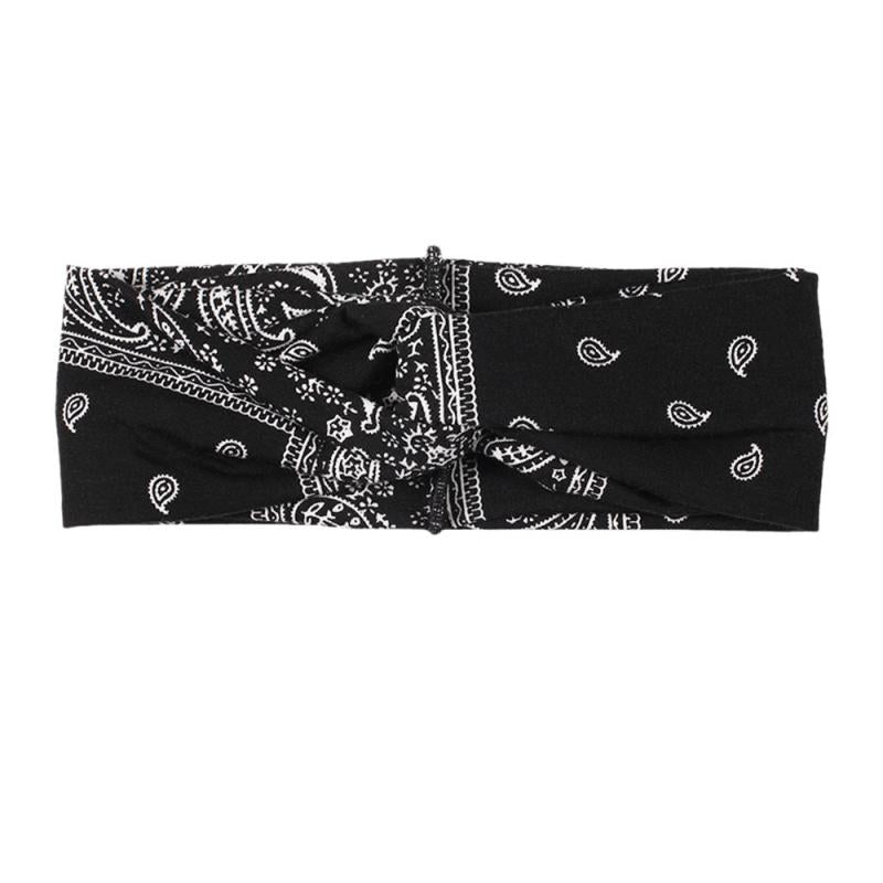 Boho Paisley Knot Wide Headband Stretch Hair Wrap Yoga Running Workout Hairband