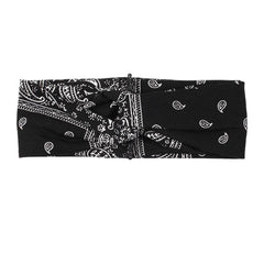 Boho Paisley Knot Wide Headband Stretch Hair Wrap Yoga Running Workout Hairband