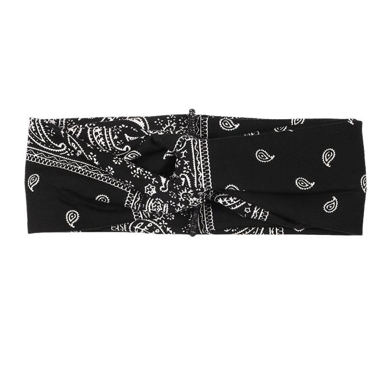 Boho Paisley Knot Wide Headband Stretch Hair Wrap Yoga Running Workout Hairband