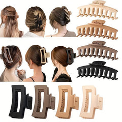 3pcs Solid Hair Clip Magic Nest Clip Bun Hollow Hair Claw For Women Girls