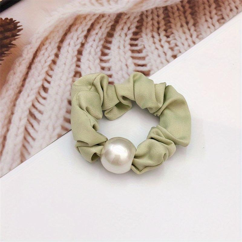Elastic Faux Pearl Hair Tie Scrunchie for Women