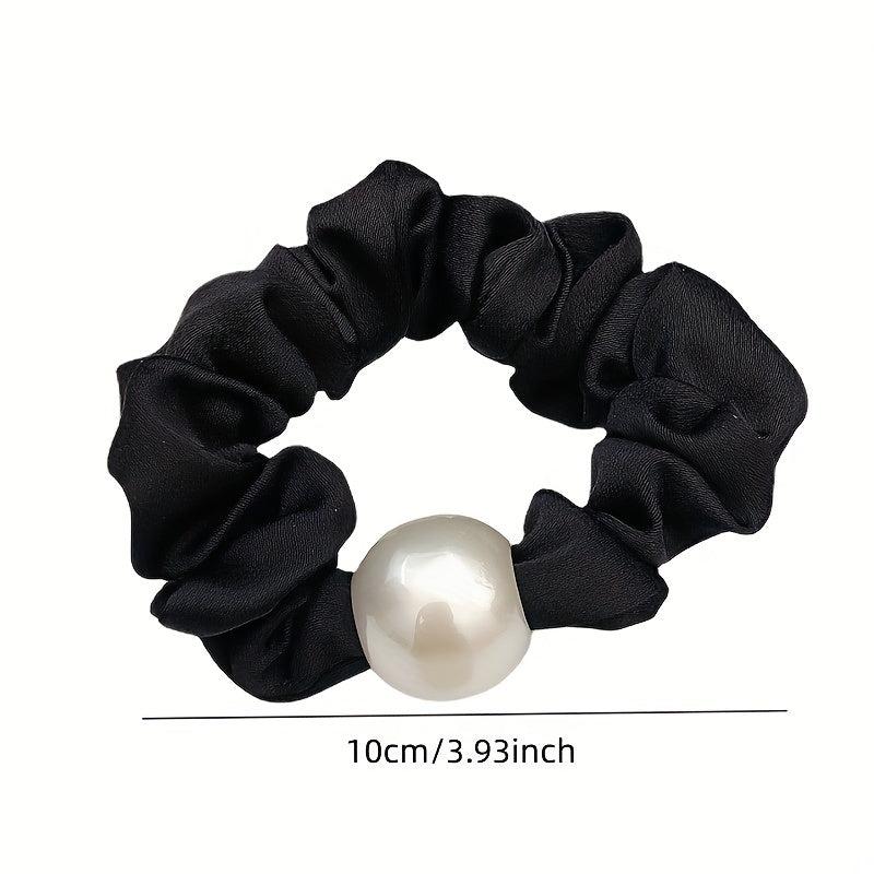 Elastic Faux Pearl Hair Tie Scrunchie for Women