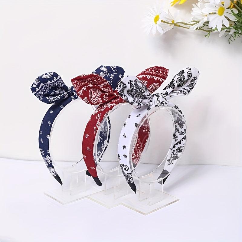 Leopard Striped Flower Headband Boho Hair Accessories