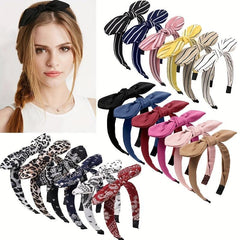 Leopard Striped Flower Headband Boho Hair Accessories