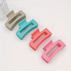 4pcs Hollow Matte Hair Claw Non-slip Ponytail Holder