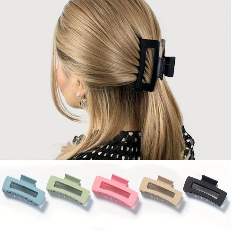 4pcs Hollow Matte Hair Claw Non-slip Ponytail Holder