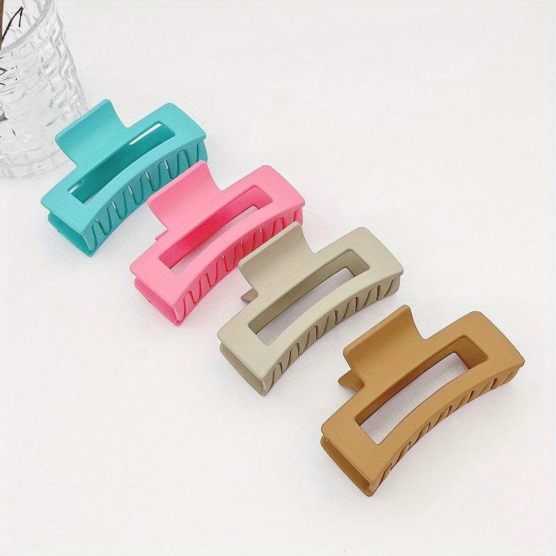 4pcs Hollow Matte Hair Claw Non-slip Ponytail Holder