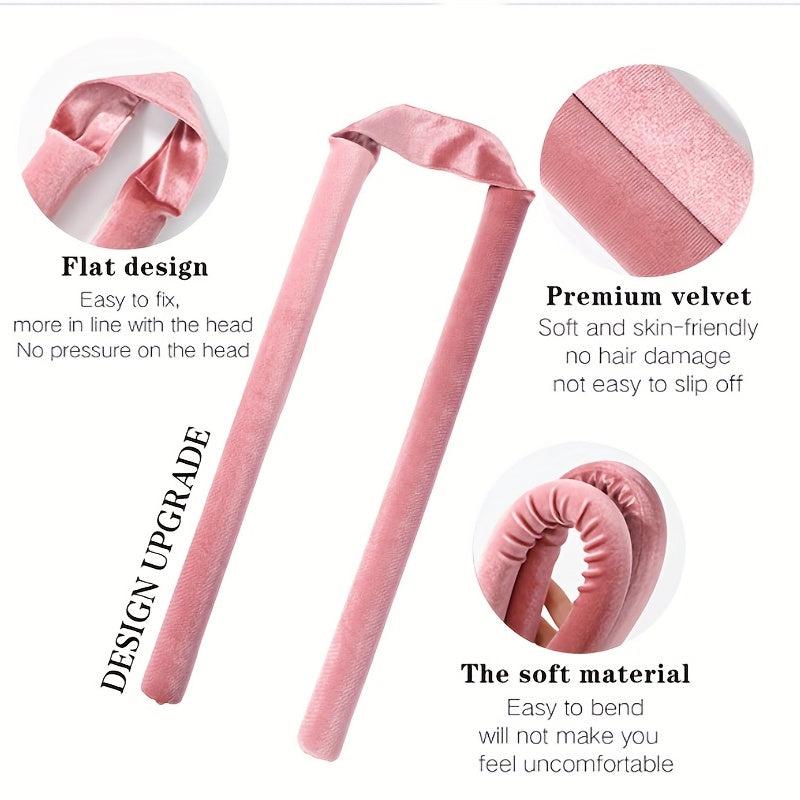 Heatless Hair Rollers Curling Rod Headband With 2 Clips No Heat Hair Roller