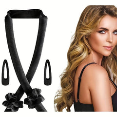 Heatless Hair Rollers Curling Rod Headband With 2 Clips No Heat Hair Roller