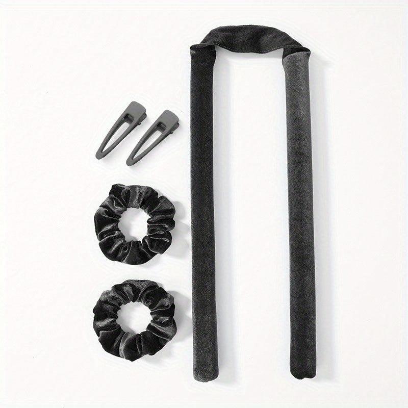 Heatless Hair Rollers Curling Rod Headband With 2 Clips No Heat Hair Roller