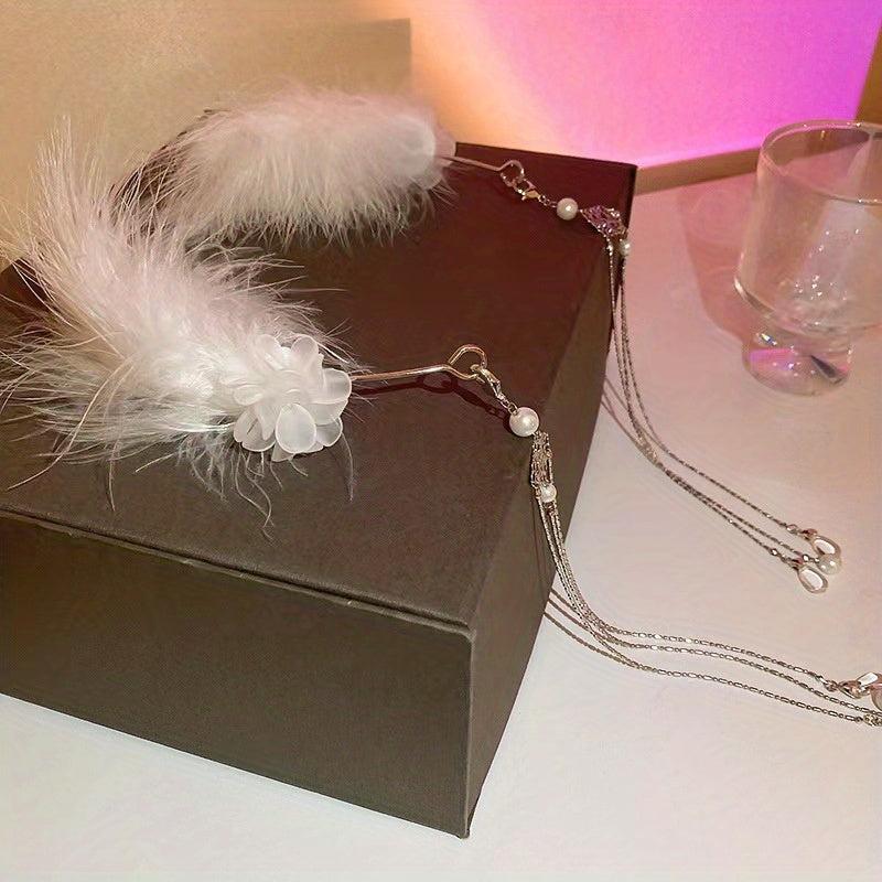 Rhinestone Butterfly Tassel Headband Thin Fairy Hair Accessories