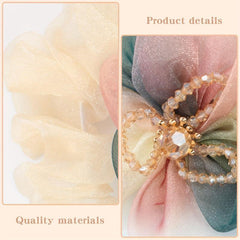 Flower Crystal Beaded Hair Tie Headdress Hair Rope Female Bun Head Scrunchie