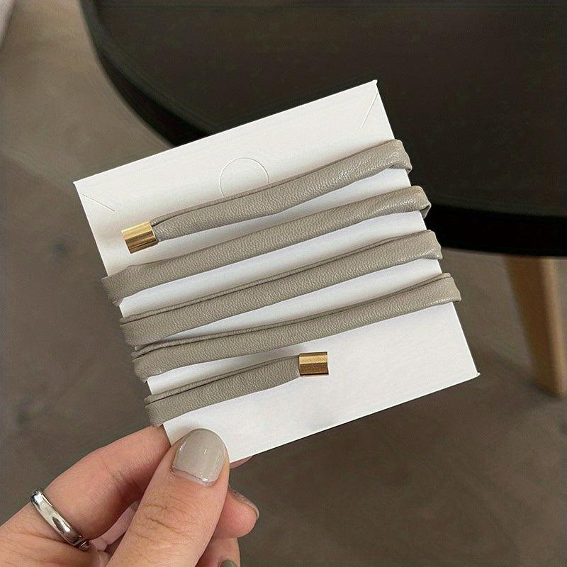 1pc PU Leather Hair Tie Wire Ponytail Hair Decoration