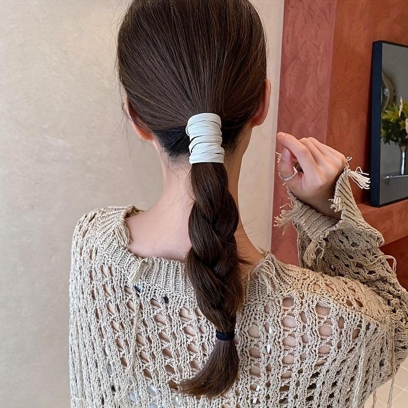 1pc PU Leather Hair Tie Wire Ponytail Hair Decoration