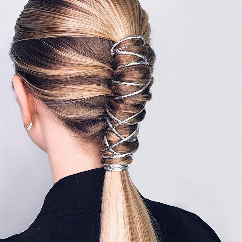 1pc PU Leather Hair Tie Wire Ponytail Hair Decoration