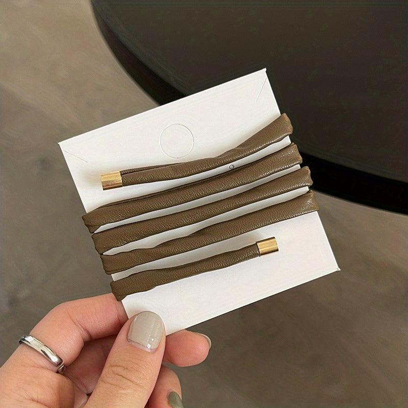 1pc PU Leather Hair Tie Wire Ponytail Hair Decoration