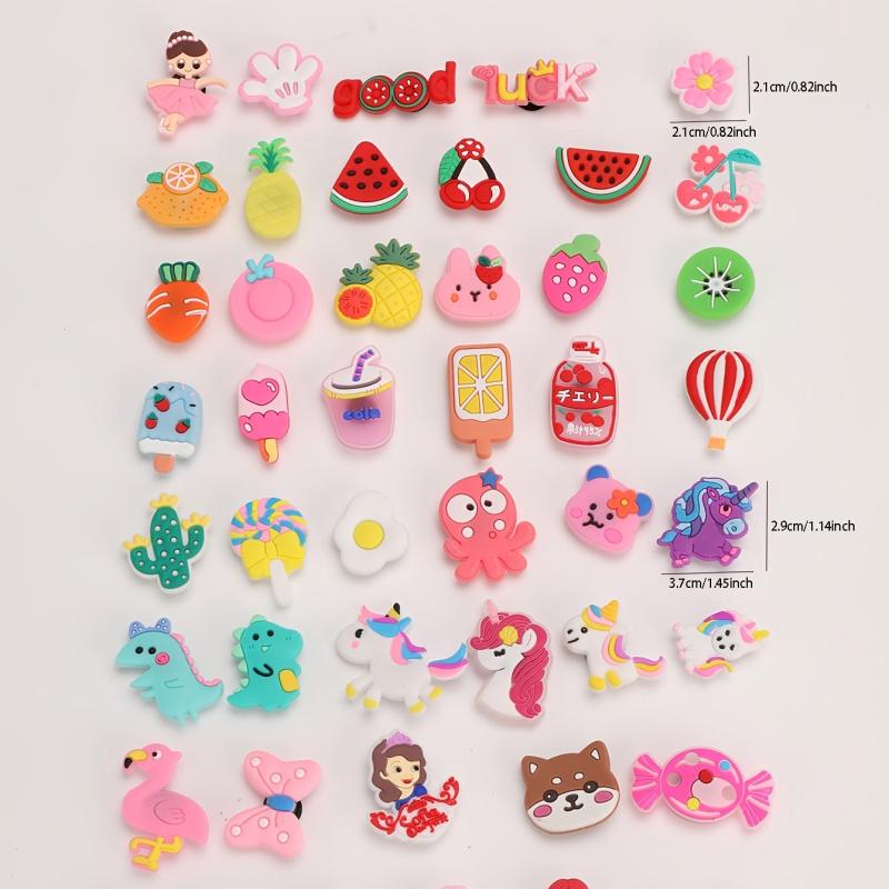 45pcs Cartoon Shoe Buckles Flamingo Unicorn Shoe Charms