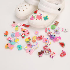 45pcs Cartoon Shoe Buckles Flamingo Unicorn Shoe Charms