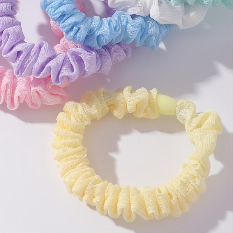 6PCS Candy Round Hair Scrunchies Hair Ties Ponytail Holder Accessories