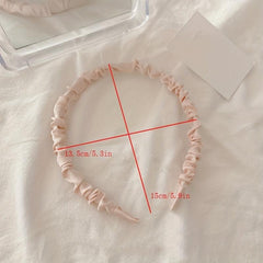 Satin Pleated Fabric Hair Hoop Solid Headband Hair Accessories